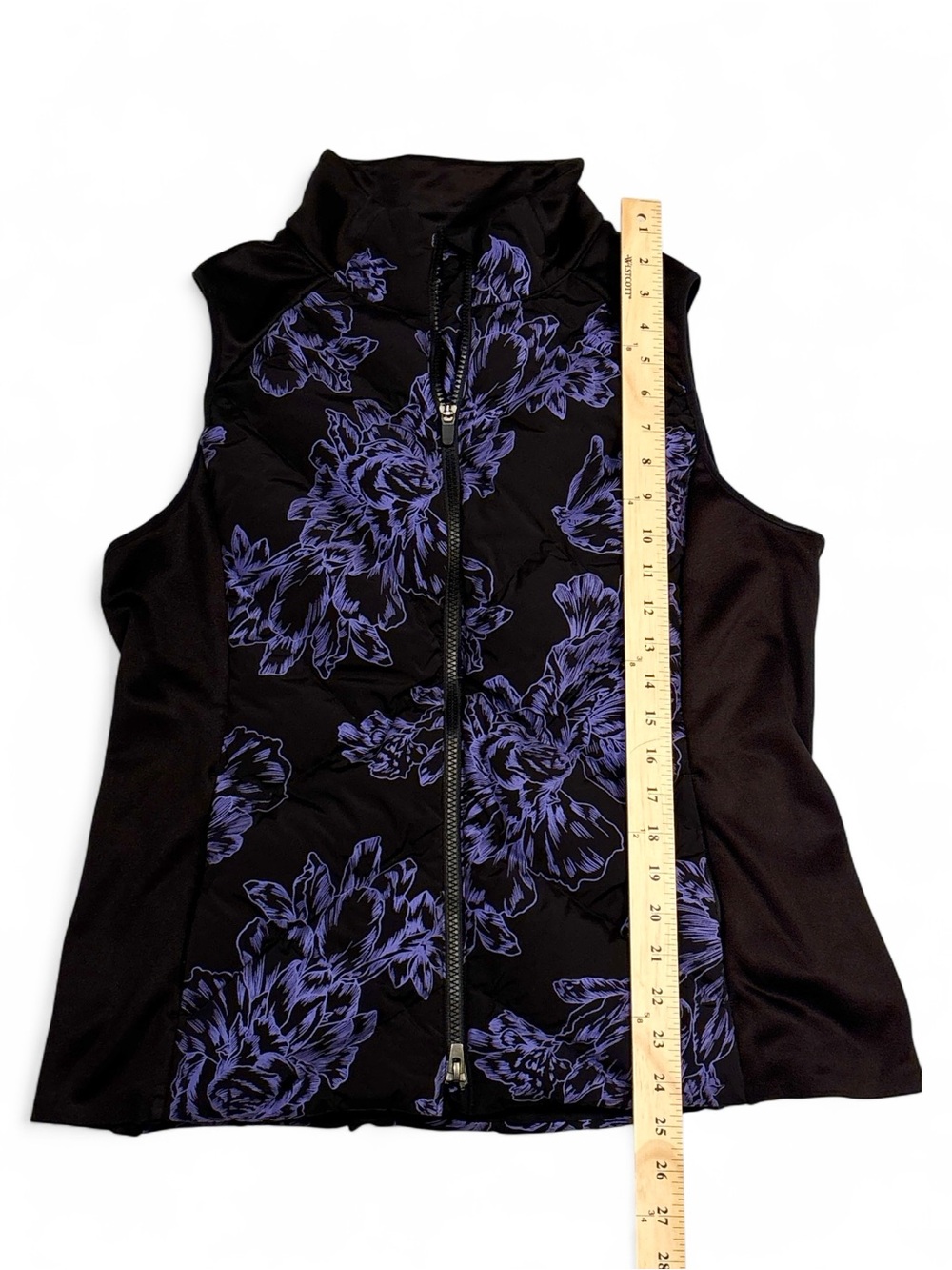 Athleta Inlet Reflective Astral Bloom Purple/Black Quilted Vest Women SZ. Large - Picture 5 of 9